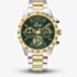 Tommy Hilfiger Mens Hampton Two Tone Green Dial Bracelet Watch 1792279