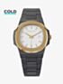 KAMAWATCH Vintage Pegaso Gold Plated Grey and White Plastic Bracelet Watch KWP24