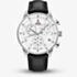 Swiss Military Mens Minimalist Chronograph White Dial Black Leather Strap Watch SM34114.09
