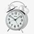 Seiko Twin Bell Round Silver Alarm Clock QHK063S