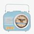 T H Baker Hometime Blue Retro Radio Mantel Clock W2951