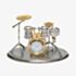 Silver & Gold Drum Kit Mantel Clock 0470