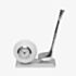 Silver Tone Golfing Desk Clock 0370