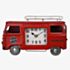 Hometime Red Campervan Metal Mantel Clock W2949