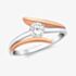 9ct Two-Tone Gold Crystal-Set Crossover Ring 2.84.7421