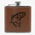 Stainless Steel & Brown Leatherette Fish 6oz Hip Flask HF-05