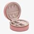 Sophia Pink Zipped Round Leather Jewellery Box SP3336
