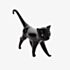 Glass Black Cat Figurine 63209