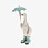 Polka Dot Umbrella Duck Aqua Figurine 290526