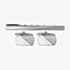 Dual Finish Brushed & Shiny Tie Slide & Cufflinks 60-1005