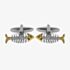 Fish Skeleton Rhodium & Gold Plated Cufflinks 90-1442