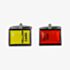 Red And Yellow Football Card Cufflinks 90-4695