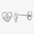 Sterling Silver Clear Cubic Zirconia Open Heart Stud Earrings THB001404