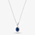 Silver Oval Blue Crystal Pendant P611333