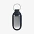 Black Leather and Stainless Steel Engraveable Keyring K-22
