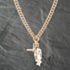 Pre-Owned Vintage Rose Gold With Shield Medal 16 Inch T-Bar Albert Chain 41041512