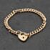 Pre-Owned 9ct Yellow Gold Heart Padlock 7 Inch Curb Chain Bracelet 41081251