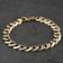 Pre-Owned 9ct Two Colour Gold Diamond Set 8.5 Inch Curb Chain Bracelet 41081343