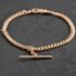 Pre-Owned Vintage 9ct Rose Gold 9.5 Inch Curb T-Bar Bracelet 41081353