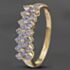 Pre-Owned 9ct Yellow Gold Iolite Three Row Ring 41101986