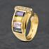 Pre-Owned 18ct Yellow Gold White & Coloured Cubic Zirconia Dress Ring 41102389