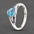 Pre-Owned 9ct White Gold Blue Topaz & Sapphire Twist Dress Ring 41102456