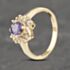 Pre-Owned 9ct Yellow Gold Amethyst & Cubic Zirconia Cluster Ring 41102731