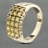 Pre-Owned 9ct Yellow Gold Three Row Ring 41102762
