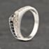 Pre-Owned 9ct White Gold Sapphire & Cubic Zirconia Offset Two Row Ring 41103082