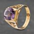 Pre-Owned Vintage 9ct Yellow Gold Amethyst Dress Ring 41103128