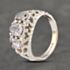 Pre-Owned 9ct White Gold Amethyst Ornate Three Stone Ring 41103258