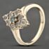 Pre-Owned 9ct Yellow Gold Blue Topaz & White Topaz Cluster Ring 41103305