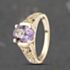 Pre-Owned 9ct Yellow Gold Amethyst Oval Dress Ring 41103514