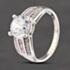 Pre-Owned 9ct White Gold Cubic Zirconia & Pink Cubic Zirconia Three Row Shoulders Solitaire Ring 41103586