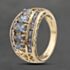 Pre-Owned 9ct Yellow Gold Tanzanite Three Row Ring 41103614