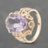 Pre-Owned 9ct Yellow Gold Amethyst Large Oval Ornate Dress Ring 41103667