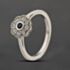 Pre-Owned 9ct White Gold Sapphire & Cubic Zirconia Flower Cluster Ring 41103691