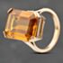 Pre-Owned Vintage Yellow Gold Synthetic Golden Yellow Sapphire Oblong Dress Ring 41103741