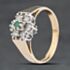 Pre-Owned 9ct Yellow Gold Emerald & Cubic Zirconia Flower Cluster Ring 41103963