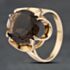 Pre-Owned 9ct Yellow Gold Smoky Quartz Oval Scallop Dress Ring 41103989