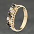 Pre-Owned 9ct White Gold Opal & Sapphire Two Row Ring 41104006