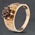 Pre-Owned Vintage Yellow Gold Garnet Bark Effect Shoulders Cluster Ring 41104034