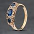 Pre-Owned Vintage 9ct Yellow Gold Synthetic Sapphire & White Spinel Seven Stone Ring 41104037