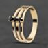 Pre-Owned 9ct Yellow Gold Sapphire Three Row Ring 41104095