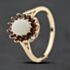 Pre-Owned 9ct Yellow Gold Opal & Garnet Oval Cluster Ring 41104127