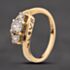 Pre-Owned 9ct Yellow Gold Cubic Zirconia Love Three Stone Ring 41104215