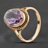 Pre-Owned 9ct Yellow Gold Amethyst Oval Dress Ring 41104221