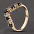 Pre-Owned 9ct Yellow Gold Sapphire & Cubic Zirconia Wishbone Ring 41104290