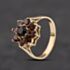 Pre-Owned 9ct Yellow Gold Garnet Flower Cluster Ring 41104302