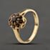 Pre-Owned 9ct Yellow Gold Garnet Flower Cluster Ring 41104342